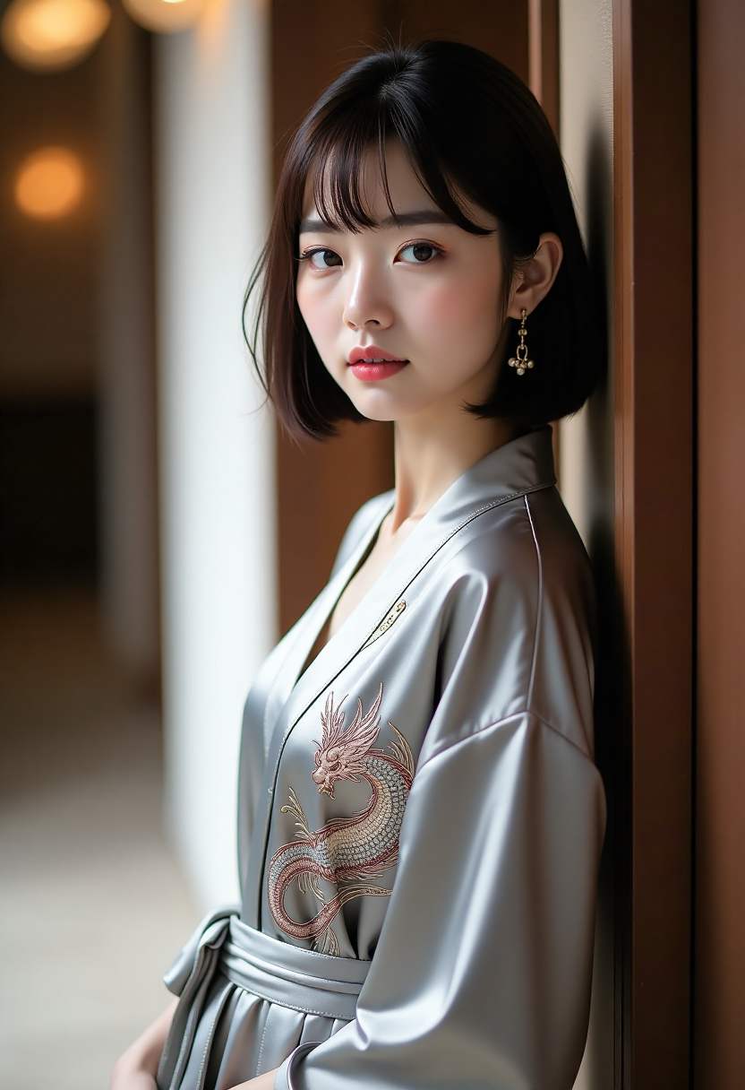 窗帘缝后的夜色楼群
